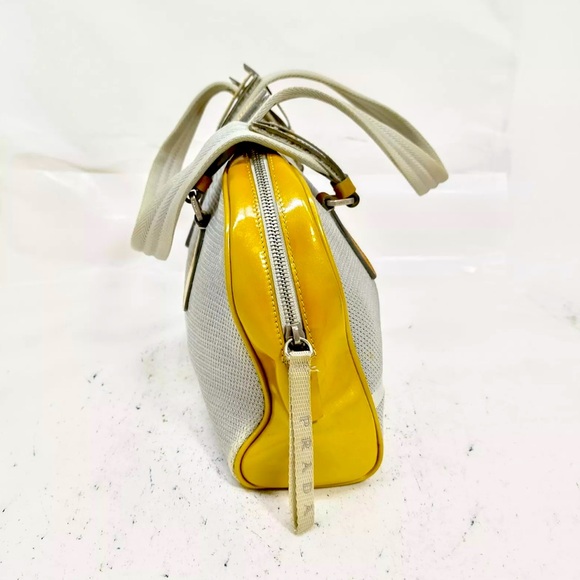 Prada Hand Bag  Gray Fabric and leather made in Italy 🇮🇹 - Picture 3 of 9